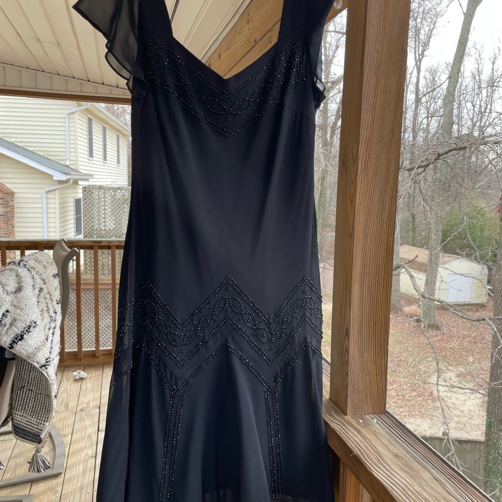 S.L. Fashions Black Asymmetrical Dress